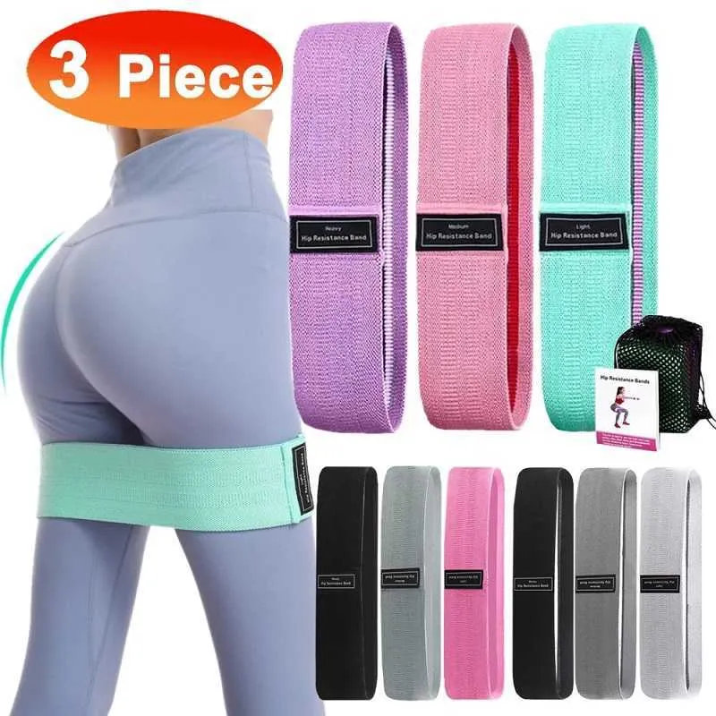 Gym Workout Fitness Hüftschleife Widerstandsbänder Anti-Rutsch-Kniebeugen Expander Stärke Gummibänder Yoga Training Geflochtenes Gummiband H1026