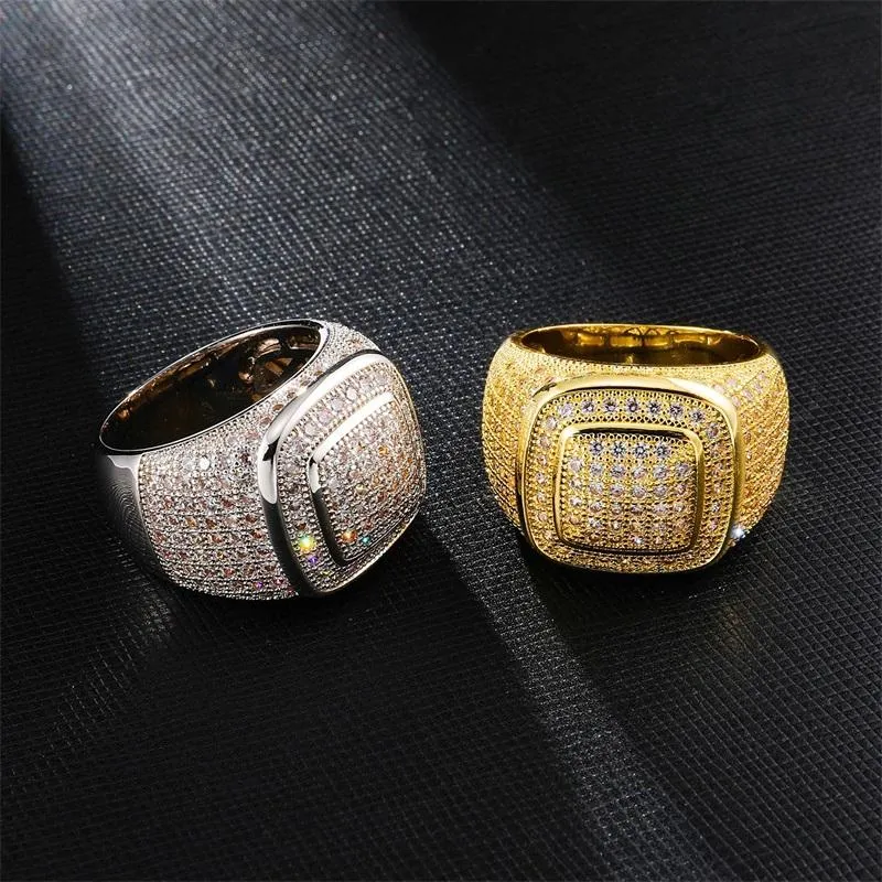 JINAO Mens Iced Out CZ Hexagon Bling Pinky Ring 18k gold Plated Hip Hop Ring  for Men (Gold, 7)|Amazon.com