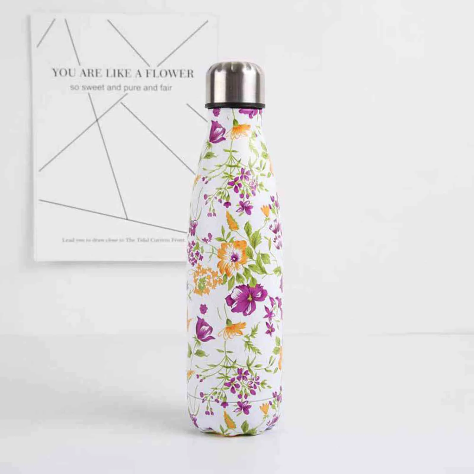 500ml Stainless Steel Vacuum Insulated Water Bottle with Double Wall ...