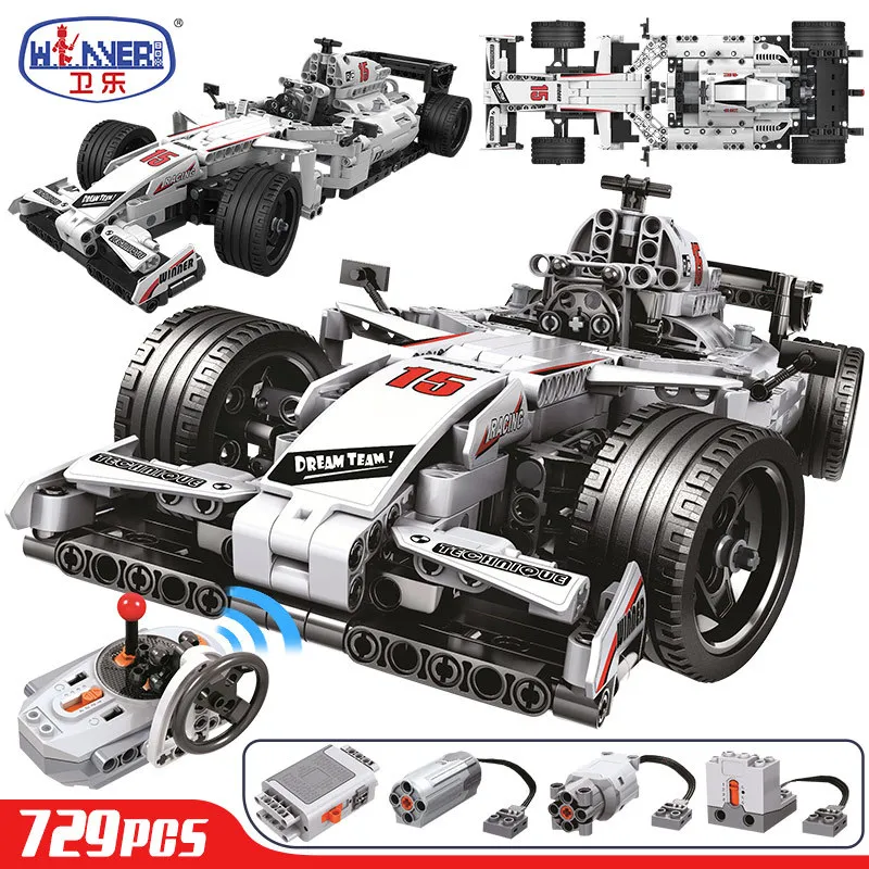 Bästa 729 st City Racing Car Remote Control High-Tech Electric Truck Building Blocks Bricks Leksaker för barn Presenter