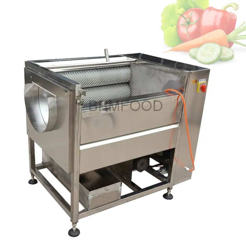 2021 Robot da cucina commerciale Alto rendimento 200-1000 kg / h Peeling per verdure Lavatrice Produttore di pulizia patate 220V