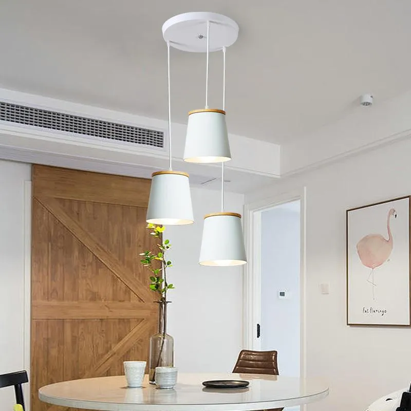 Hängslampor enkla moderna LED -lampor Trälampa för levande matsal Studie sovrum bar hall hemsalong inomhusbelysning