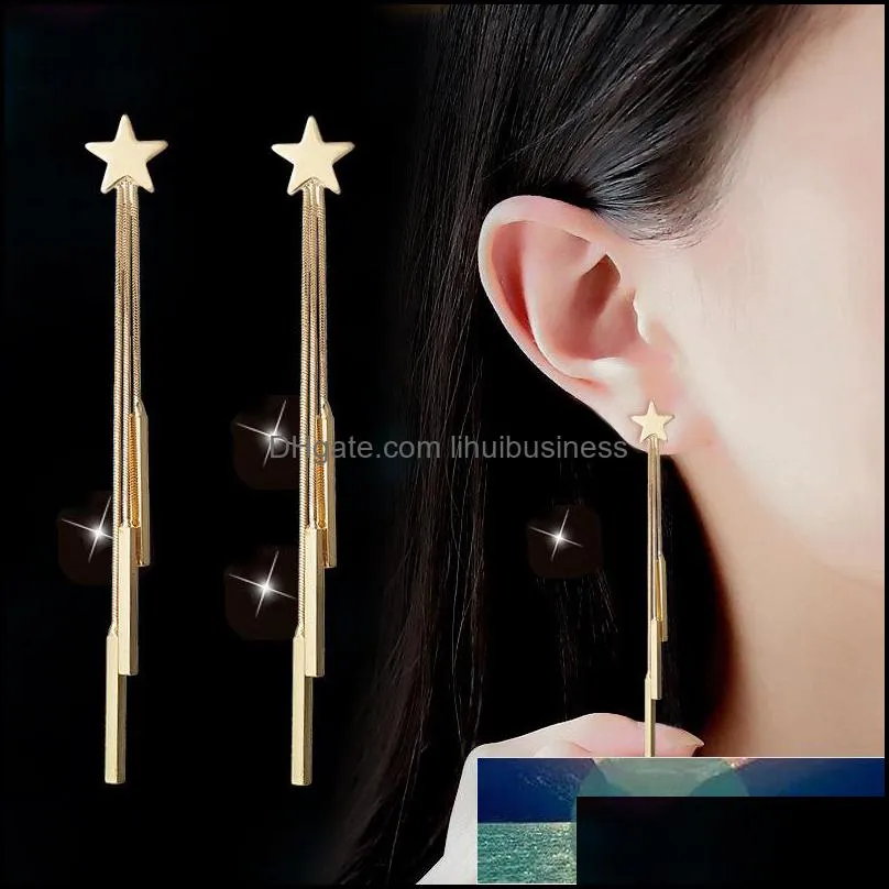 Stud Earrings Jewelry Fancy&Fantasy Fashion Long Tassel Earing For Women Gold & Sier Color Star Earring Wedding Jewlery Drop Delivery 2021 H