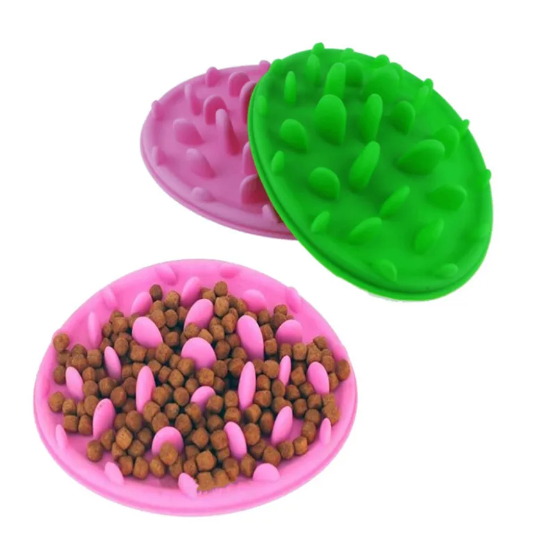 Pet Dog Puppy Silicone Slow Eating Bowl Anti Choking Food Water Dish Slow DH8511