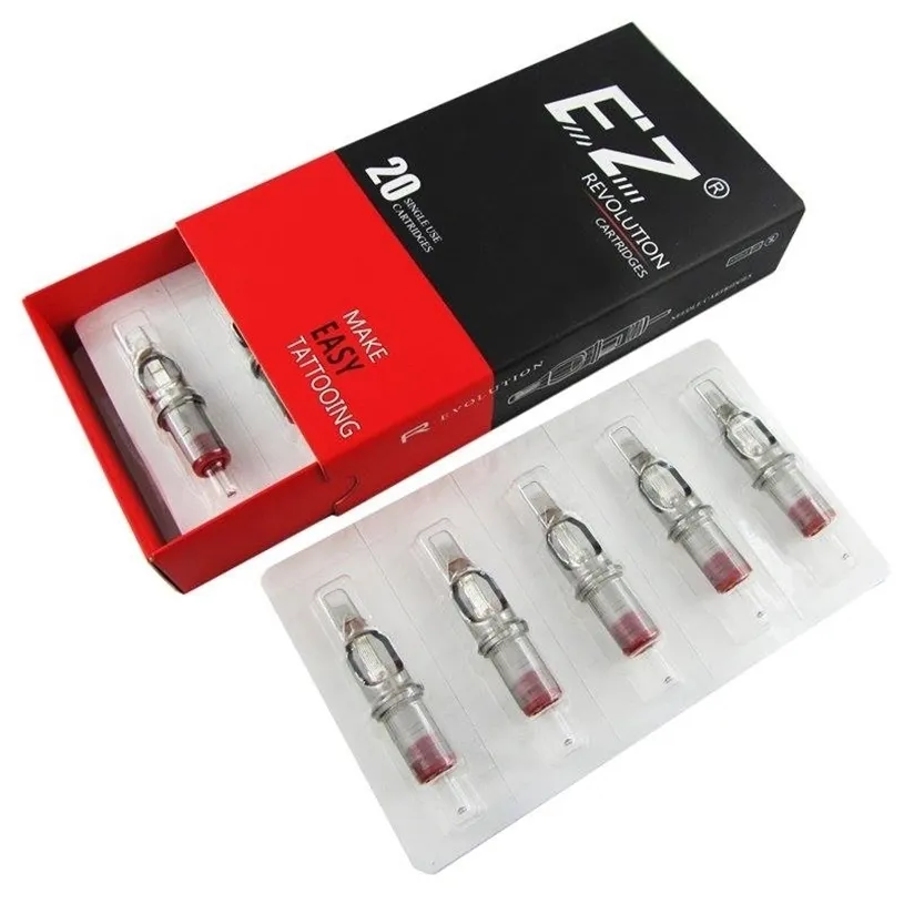 EZ Tattoo Needles Revolution Cartridge Curved (Round) Magnum # 10 0.30mm För systemmaskiner och Grips20 PC / Box 211229