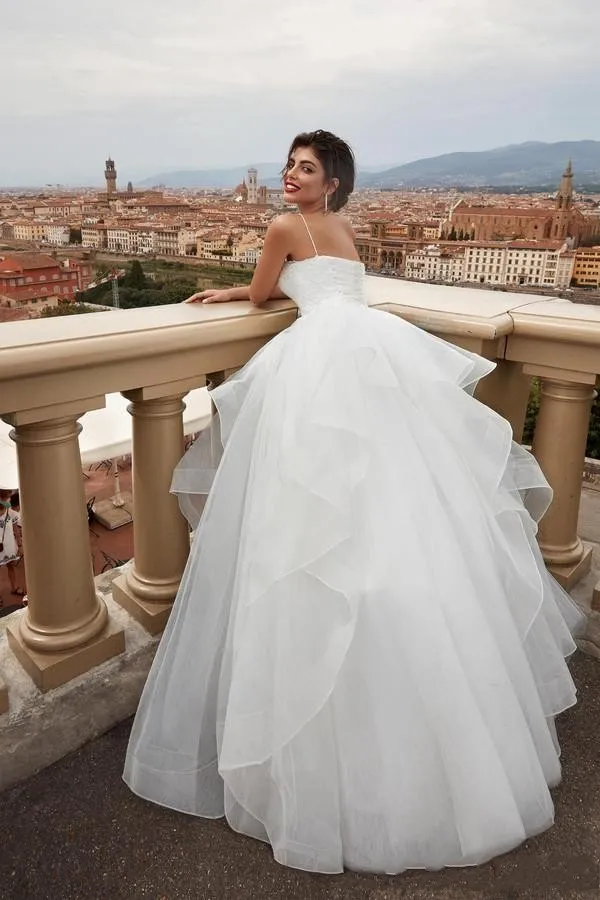 Cheap Simple New Plus Size Wedding Dresses Bohemian Tulle Tiered