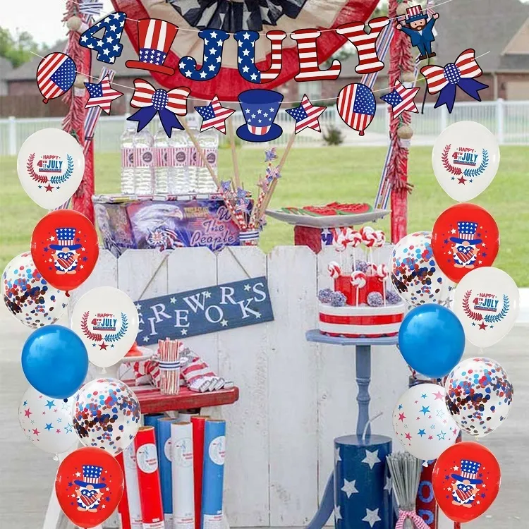 USA Dzień Niepodległości Balony 10 sztuk / partia Party Tło Kombinacja Cekinowy balon Wedding Party Decoration T2I52164