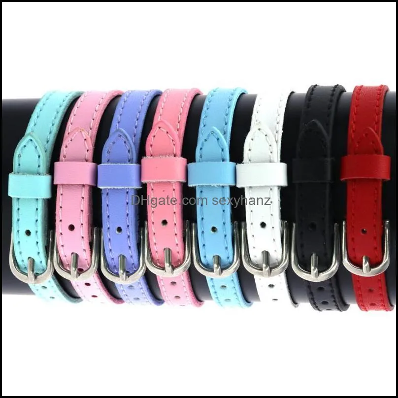 10pcs Genuine Leather Real Bracelets 8mm Width 210mm Length Wristband Charm Fit For Slide Charms Wholesale Bangle