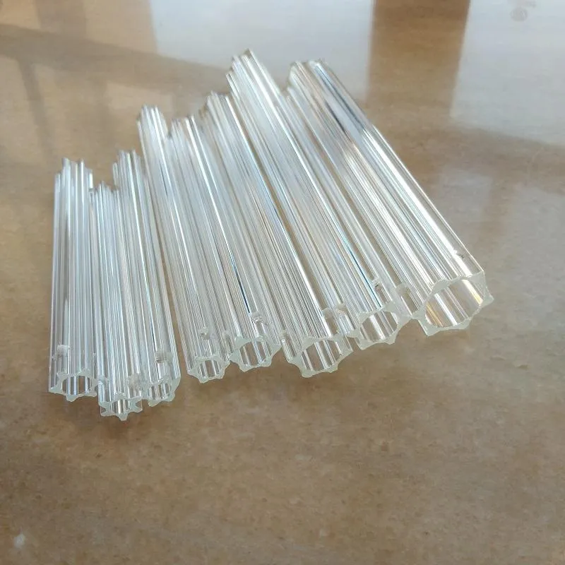 20 unids/lote de accesorios de lámpara de araña de prisma de tubo de cristal hexagonal de flor transparente con 1 orificios colgantes envío gratis