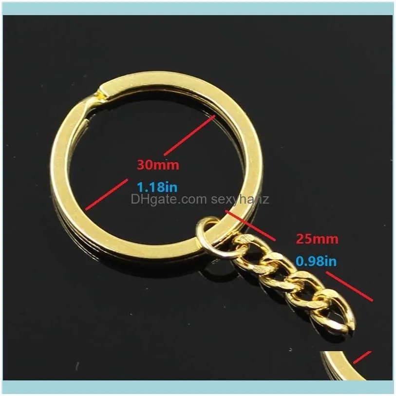 10pcs Key Ring Chain 3 Colors Gold Bronze Silver Color 30mm Round Split Metal Diy Chain Rings Wholesale