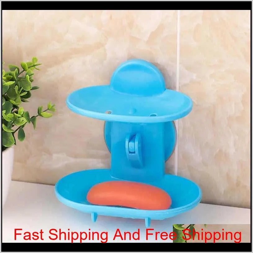 new kitchen tools bathroom accessories soap holder two layer suction holder soap dish storage basket soap box stand