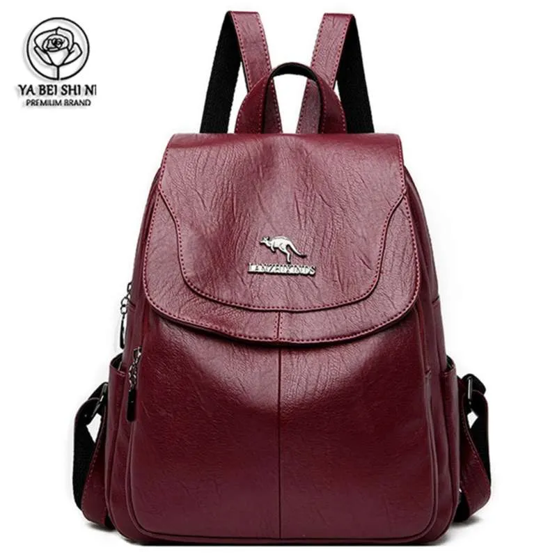 Bagpack المرأة حقيبة جلدية مصمم حقائب الكتف للمدرسة الفتيات المراهقات mochila الأنثوية 210929