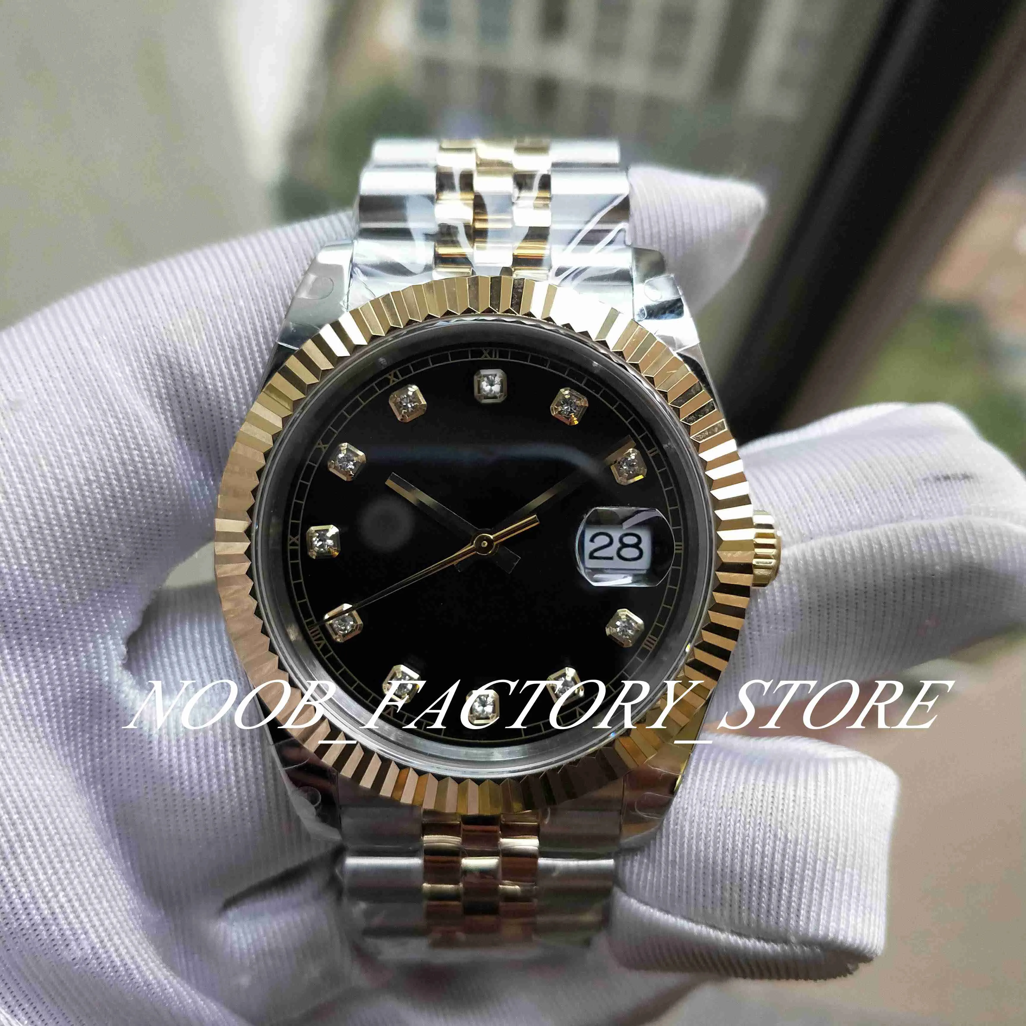BP Version Watch 41MM 126331 126333 Jubilee Strap Triangular pit pattern Bezel 2813 Automatic Movement Two-tone Gold Stainless Steel Diamond Dial Diving Plastic Box
