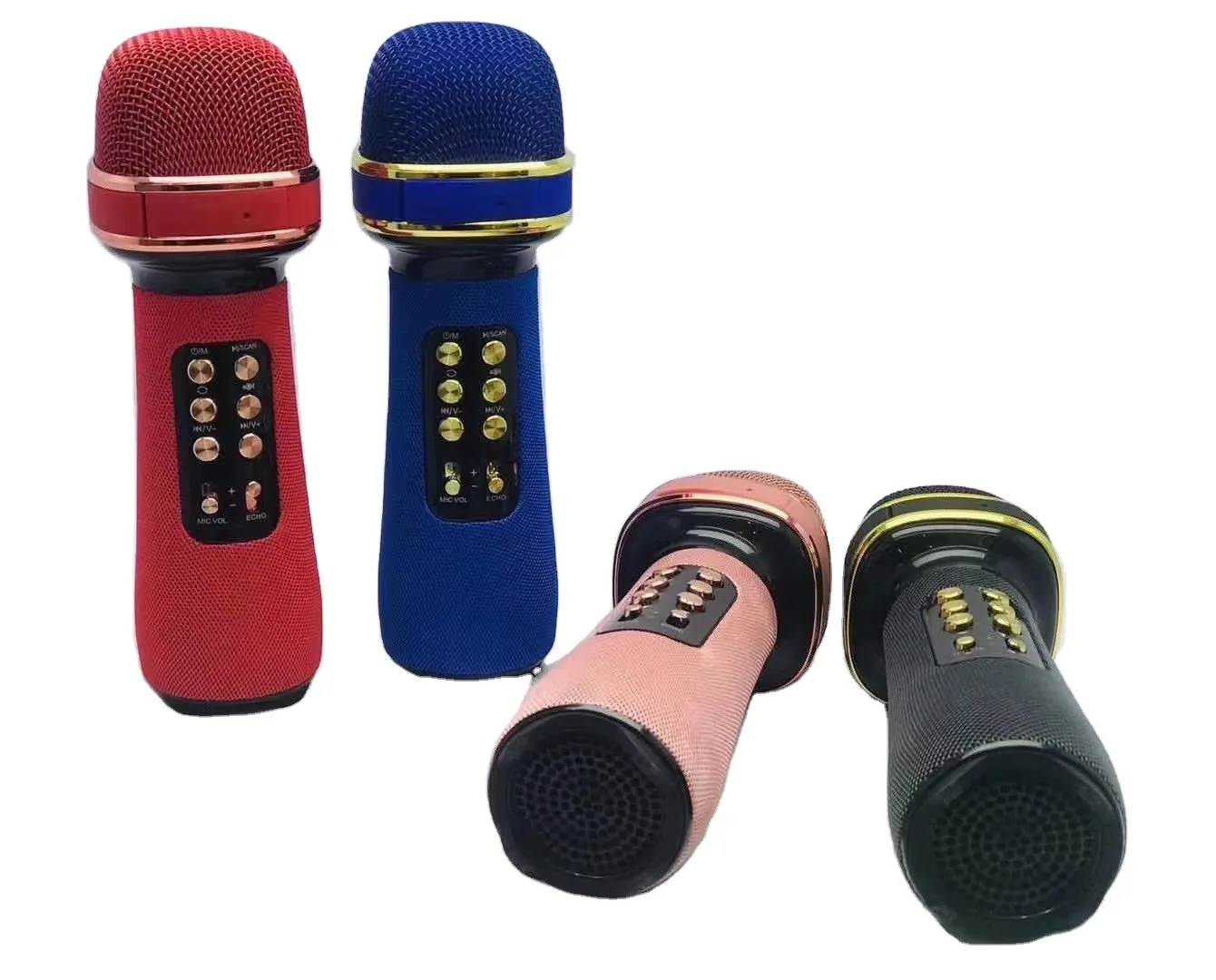 WS-898 Bluetooth Handheld Microphone Karaoke Double Speaker Mic Canting for IOS Android Smart TV System Supports FM TF MP3 Music Player