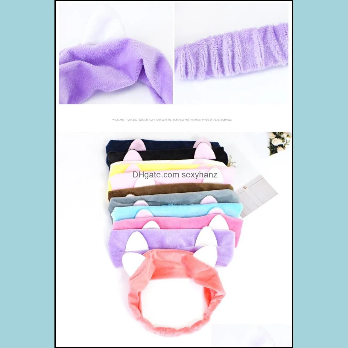 Cat ears headband star ladies cute face wash makeup headband headband factory direct sales