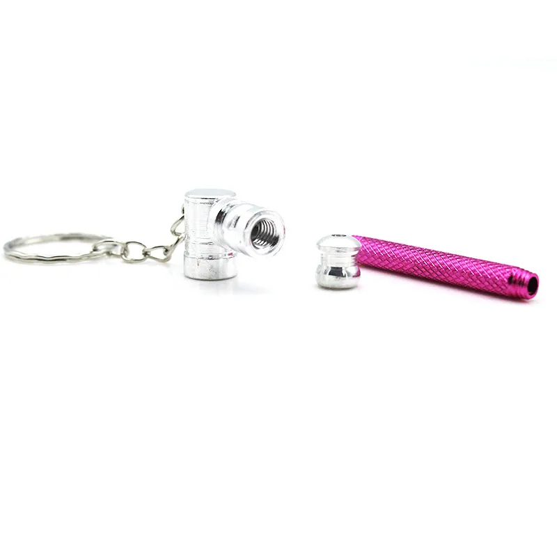 Good Creative Retail / Wholesale mini pipe à fumer verre eau Porte-clés en aluminium champignon Tabac métal accessoires porte-clés porte-clés