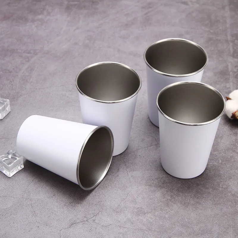 Sublimation Blank Tumbler Stainless Steel Pint Glass 17oz Cone Metal Beer Cup Stackable Unbreakable Drinking Mugs White Water Container DIY in Bulk Wholesale