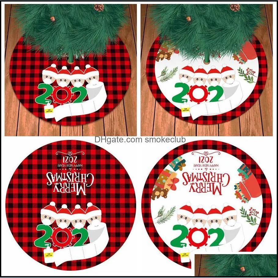 Decorations Festive Party Supplies Home & Garden90Cm Skirt Year Personalized Surviving Family Pattern Christmas Tree Bottom Decoration Pad G