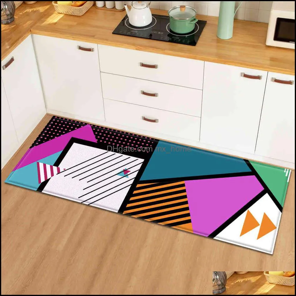 Modern Kitchen Mat Home Doormat Carpet for Living Room Hallway Decoration Floor Anti-Slip Mats Bedroom Entrance Door Bath Rug A0609