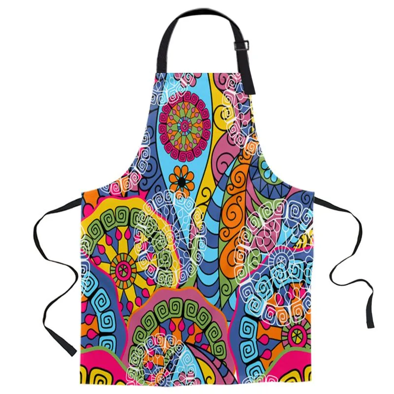 Aprons Paisley Pattern Colorful Art Printed Kitchen Cooking Baking Canvas Sleeveless For Women Man Kids Home Delantal Cocina