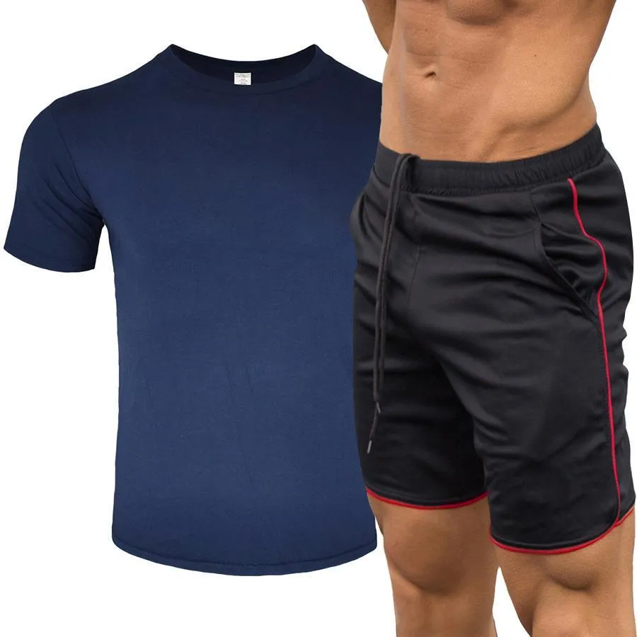 Summer Causal Men Cotton Tshirts Short Pants Mens Beach Shorts Letter Printing Men Jogging Suit Tracksuits Sportwear HBDKTZ-FL