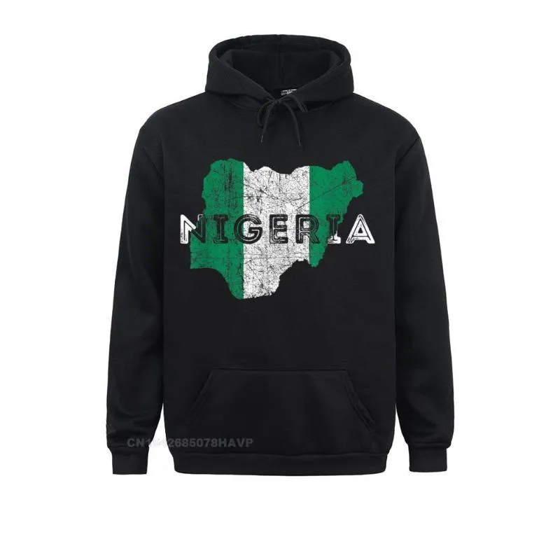 Heren Hoodies Sweatshirts Wholesale Nigeriaanse kaart en vlag Souvenir Nigeria Hoodie Custom Mannelijke Lange Mouwen Hoods vallen