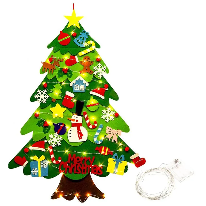 Дети DIY ощутили рождественскую елку со струной светло-рождественские виситные украшения стены 2021 Новогодние подарки Рождественские украшения