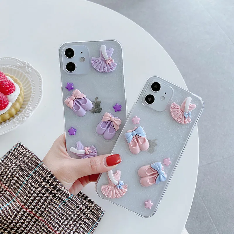 Girl Phone Cases Clear Transparent TPU Protective Cover For Iphone 12
