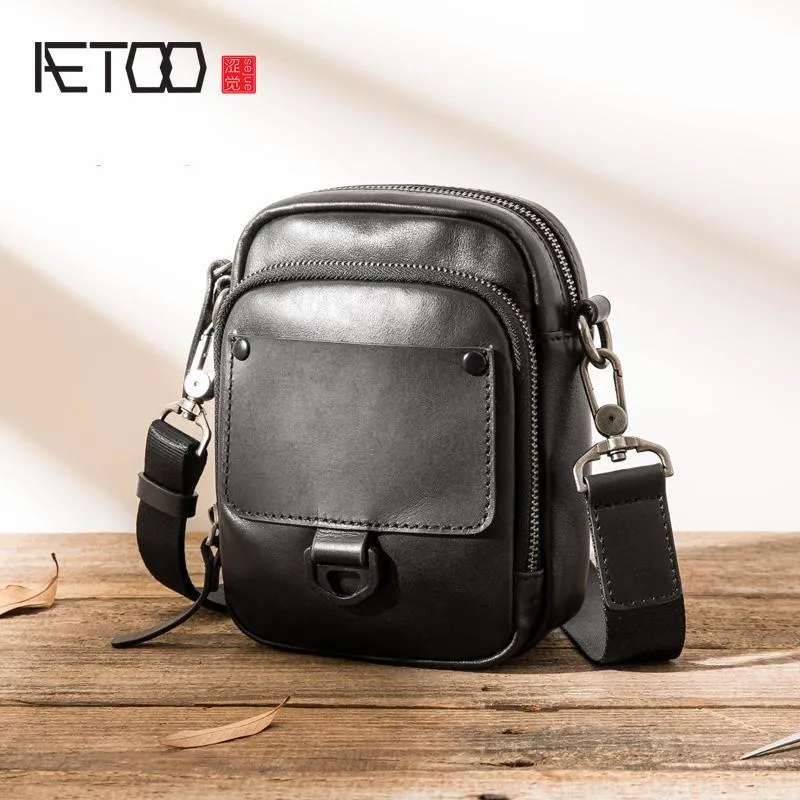 Bolso bandolera HBP AETOO de piel auténtica para hombre