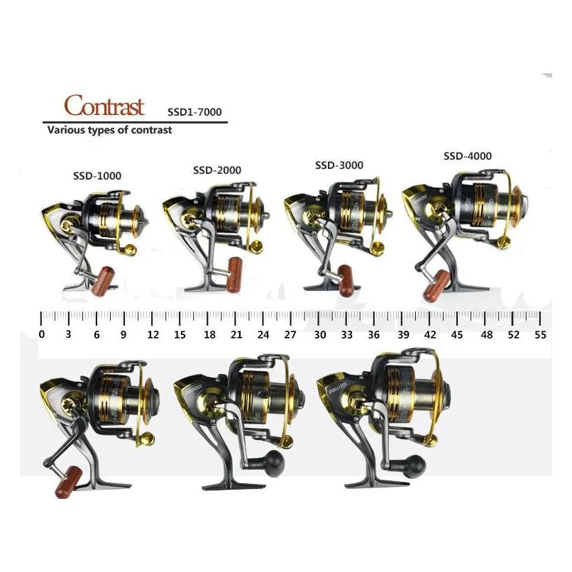 top grade 1000-7000 spinning fishing reels bearings front drag spinning reel pre loading spinning fishing wheel