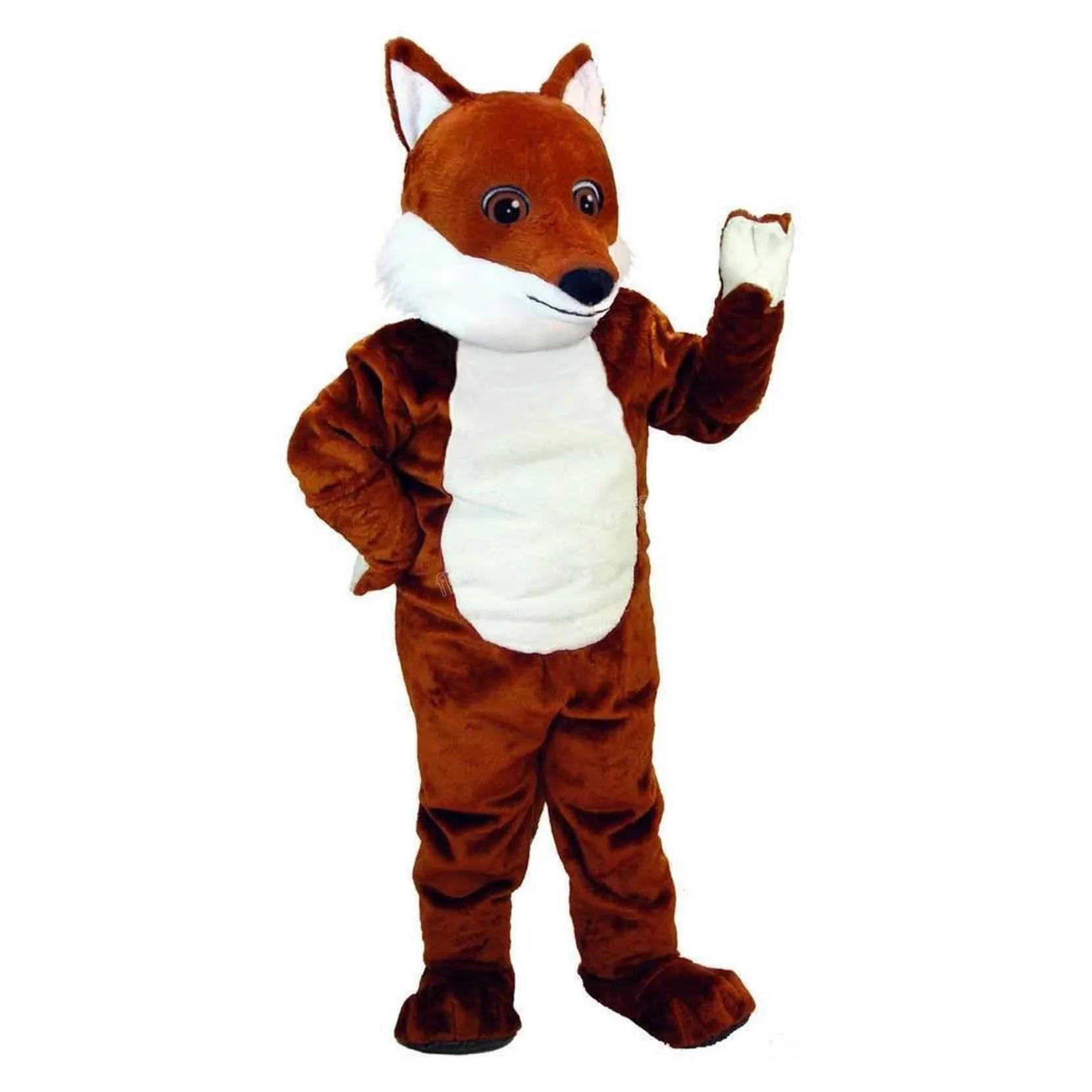 Hallowee Brown Fox Maskotki Kostium Najwyższej Jakości Kreskówki Anime Tematu Charakter Karnawał Dorosłych Unisex Sukienka Boże Narodzenie Urodziny Party Outfit