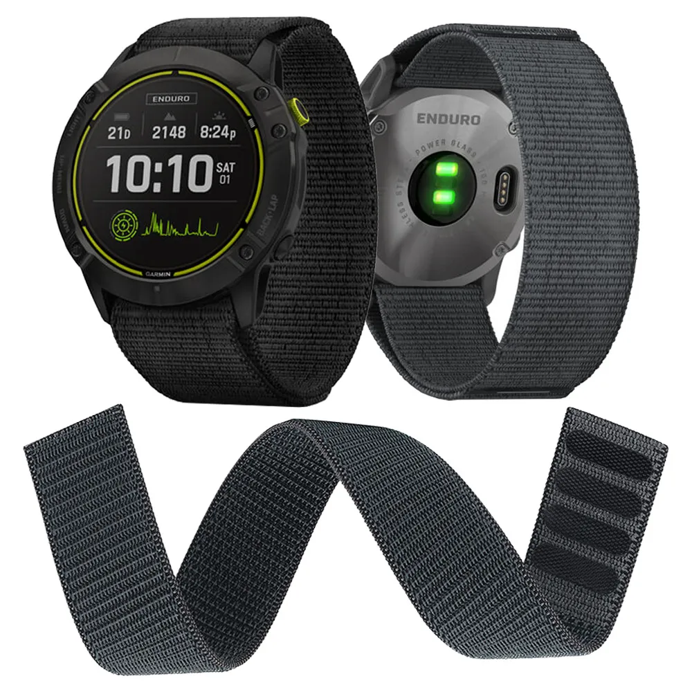 26mm 22mm 20mm Kanca Döngü Garmin Enduro Için Naylon Kayış Watch Band Fenix ​​7 7x 7 s 6 6x Pro 5x Artı / Tactix Delta / MK2I / Forerunner 945 Bileklik