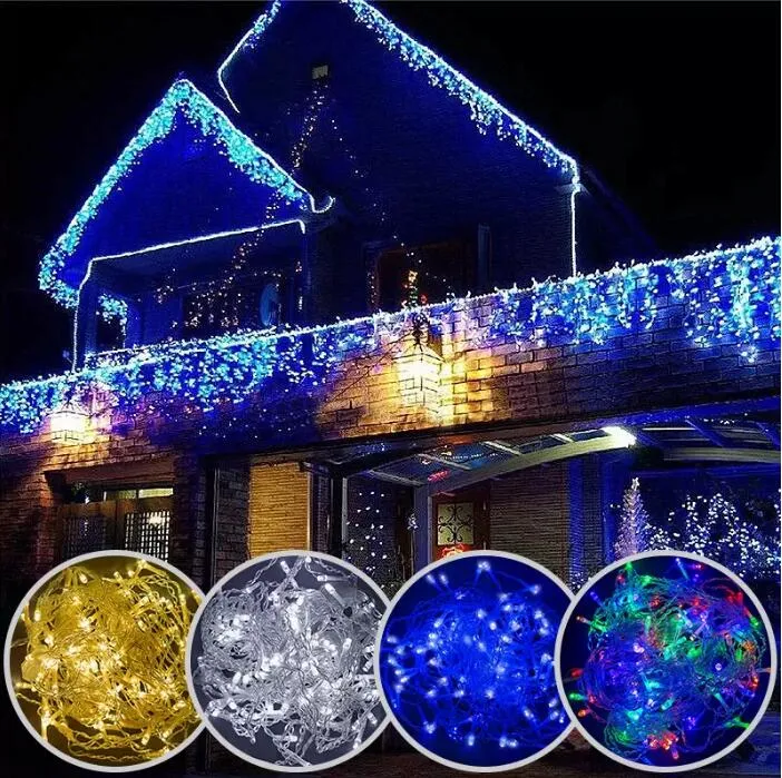 Guirlande lumineuse LED cascade rideau lumière chaîne 5M Droop 0.4-0.6m noël fée lampes en plein air fête jardin avant-toit décoration