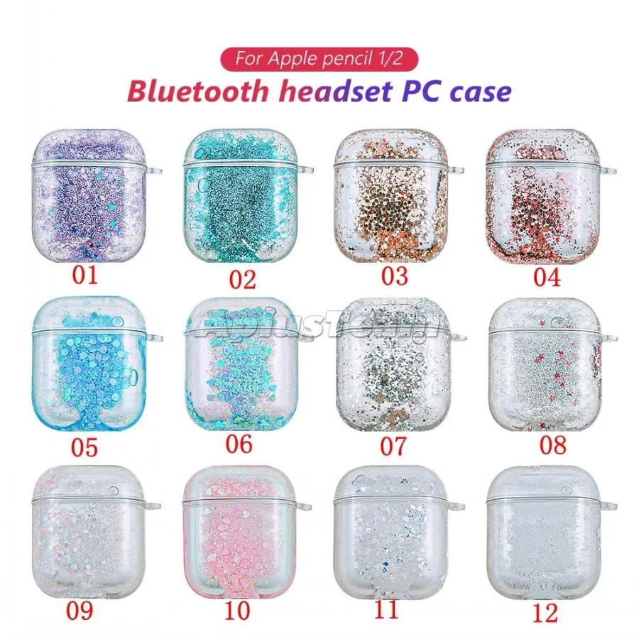 Liquid QuickSand Fone de ouvido Capa para Apple Airpods 2 1 Ar Pods Glitter Lingles Headphone Headset Cover para Airpod Protector Shell