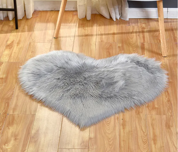 Plush area rugs lovely peach heart carpet home textile multifunctional living room heart-shaped anti slip floor mat