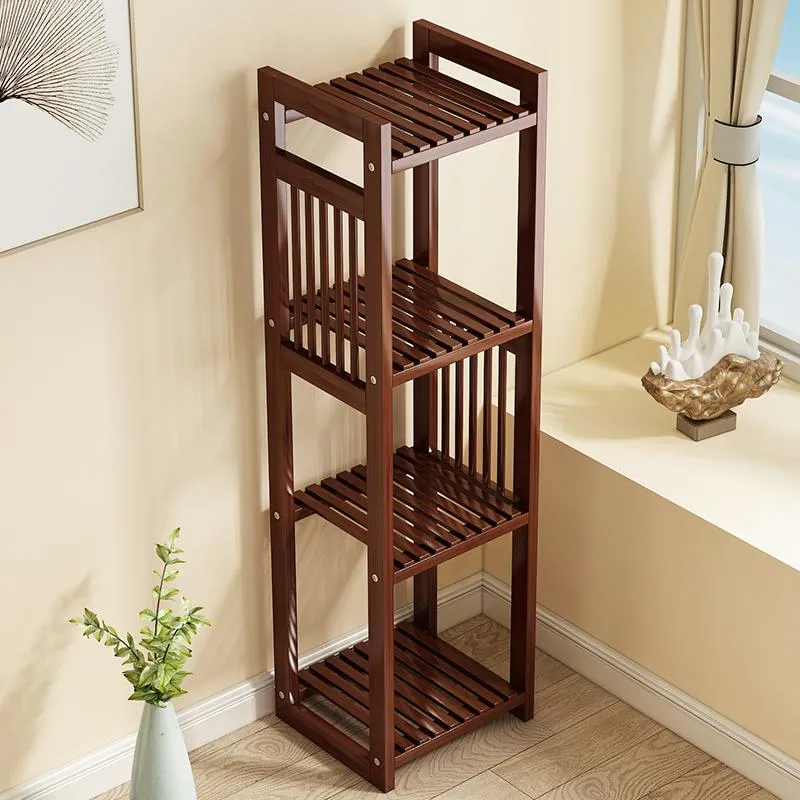 Hooks & Rails Floor Type Multi-layer Shelf Balcony Indoor Corner Decoration Potted Solid Wood Simple Flower Stand