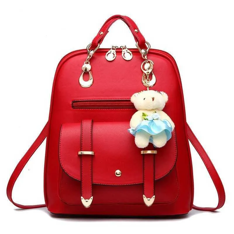 HBP Non-Brand Women's bag goods ins backpack schoolbag Japanese and Korean leisure college bear puppet Pendant sport.0018