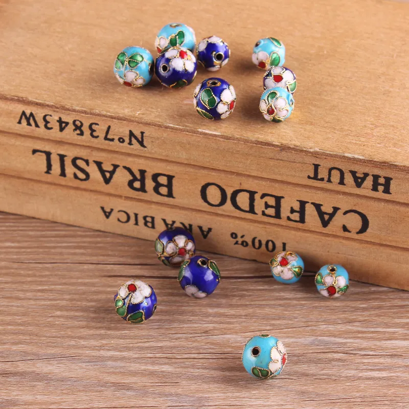 30 pièces colorées cloisonnées filigrane émail petites perles en vrac 6mm bijoux à bricoler soi-même faisant des boucles d'oreilles collier Bracelet accessoires en gros