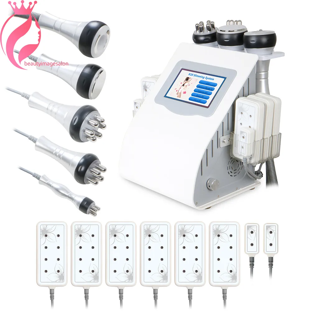 6 en 1 amincissant la machine ultrasonique de beauté de tampons de laser de corps de radiofréquence Rf 40k de vide