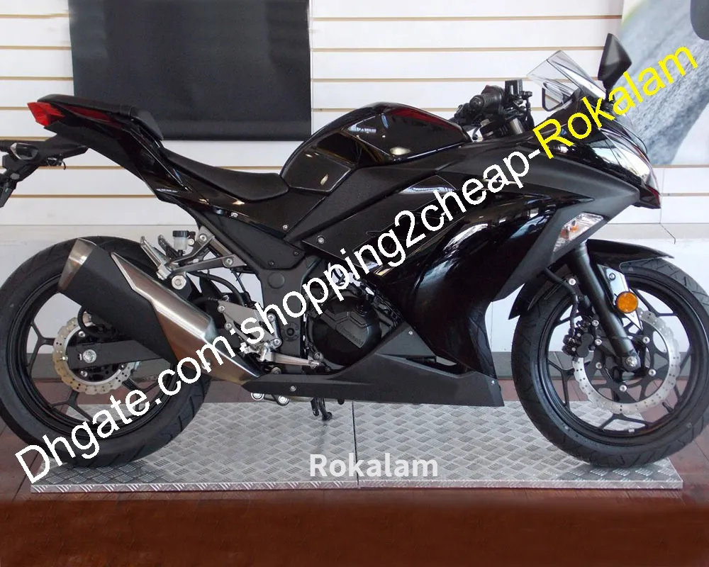 MOTORBIKE FAIRING FÖR KAWASAKI NINJA EX300R EX300 Ex 300 ZX300 Svart ABS Bodywork Motorcykel Shell 2013 2014 2015 2016 (formsprutning)