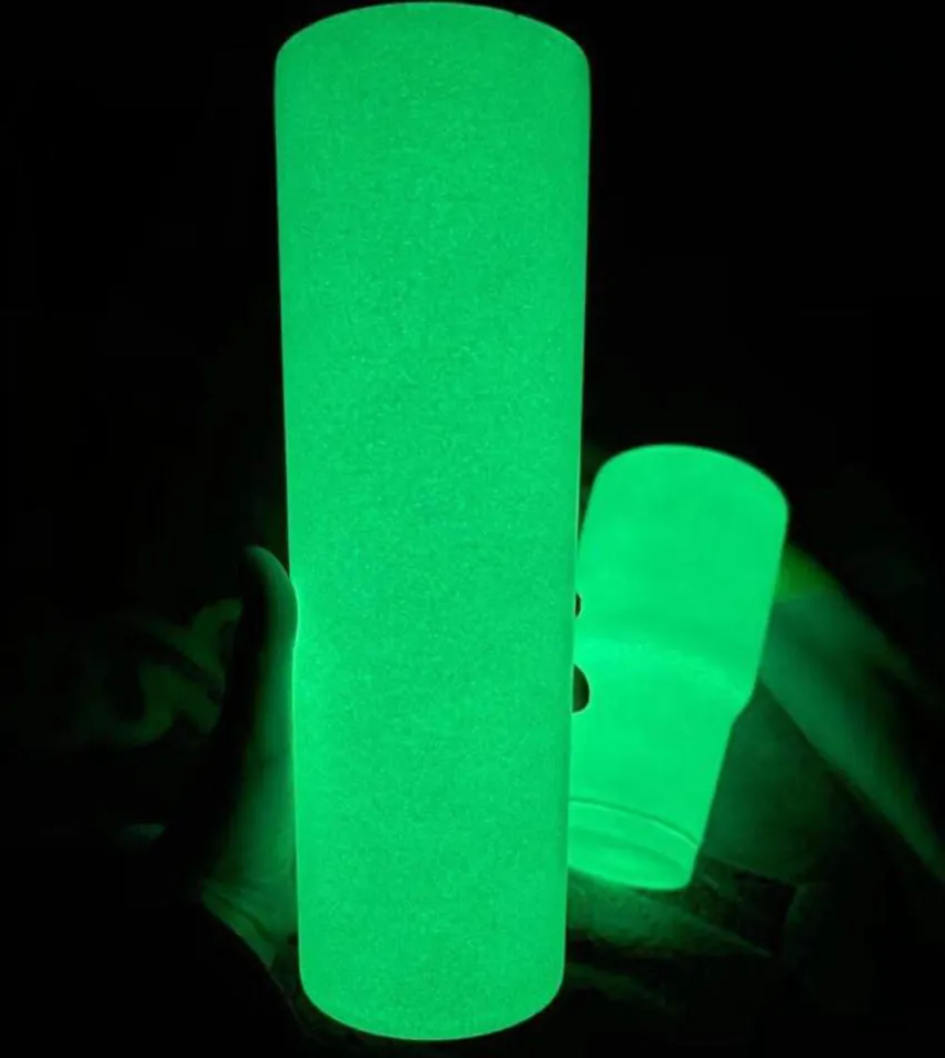 Sublimacja Luminous Tumbler 20OZ Proste Skinny Tumblery Kubki Glow Cups Ze Stali Nierdzewnej Izolowane Przenoszenie ciepła Kubek Cup Ship GGA3850