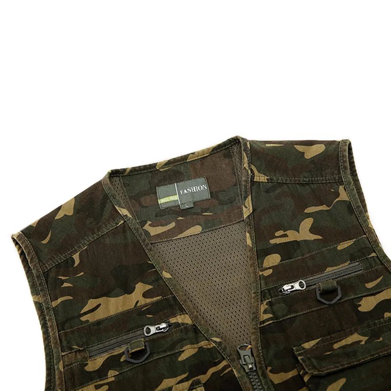 Mens Camouflage Fishing Vest With Multi Pocket Large Mens