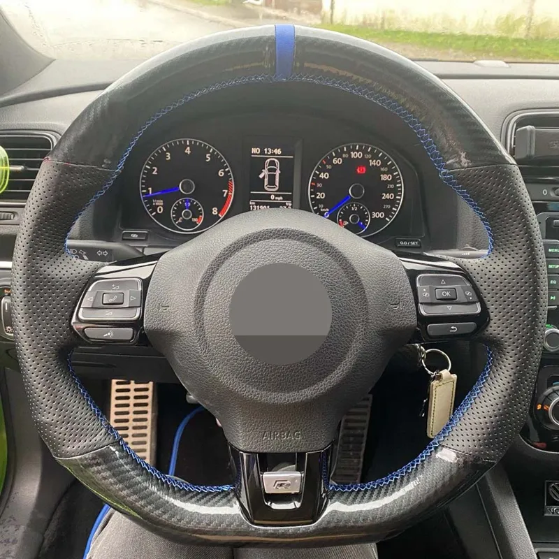 Hand Stitched Black Leather Carbon Fiber Braided Steering Wheel Cover For Volkswagen Golf 6 GTI MK6 Scirocco R From Gzy3300 41.41 DHgate.Com