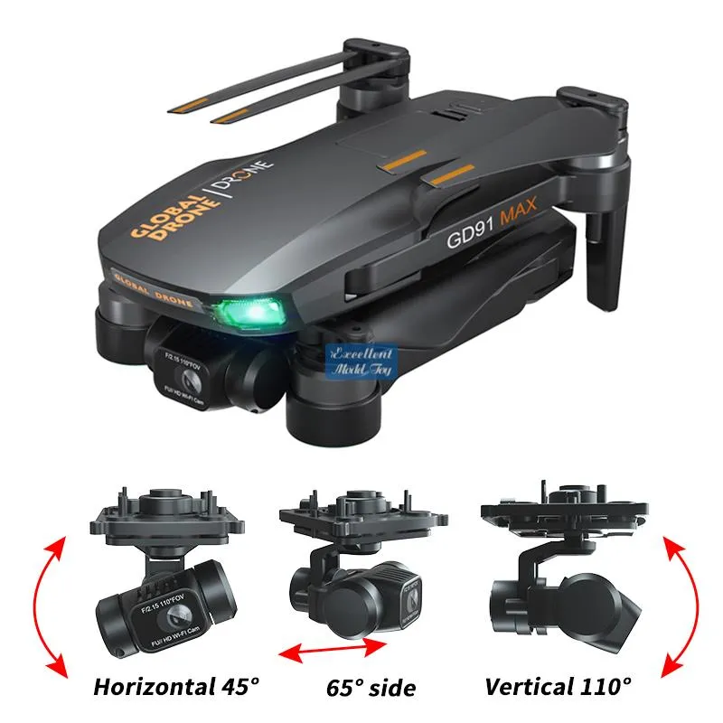GD91 MAX DRONE 3-AXIS Gimble Anti-Shake، 5G 6K-Camera Zoom Zoom، محرك بدون فرش، GPS الذكية تتبع، RC المسافة 1.2 كم، 30 دقيقة من وقت الطيران، 2-1