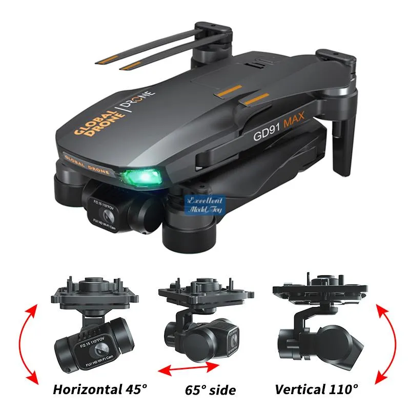 GD91 Max Drone 3-axel Gimble Anti-Shake, 5g 6k-kamera 50x Zoom, Borstlös motor, GPS Smart Följ, RC Avstånd 1.2km, 25-minuters flygtid, 2-1