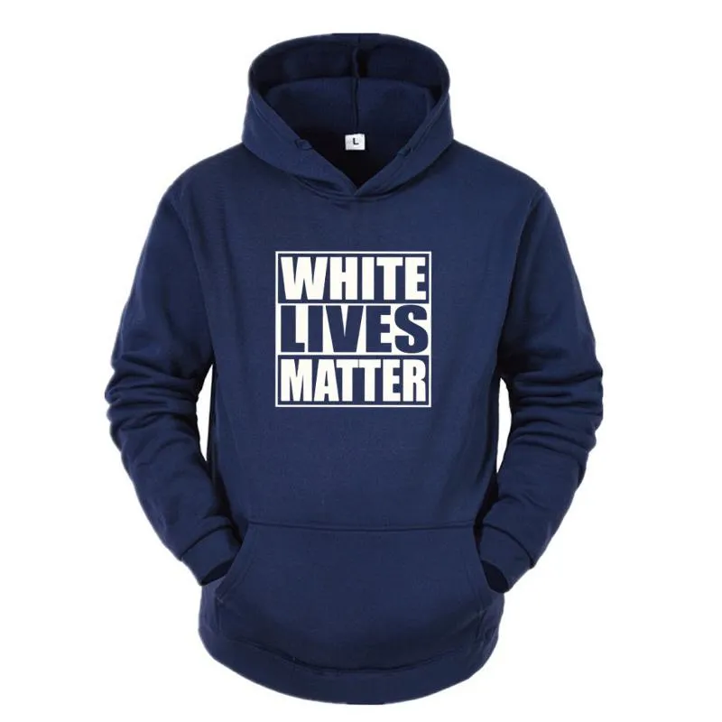 Men's Hoodies & Sweatshirts White Lives Matter Black Funny Cool Designs Graphic Cotton Camisas Autumn Winter Basic Tops