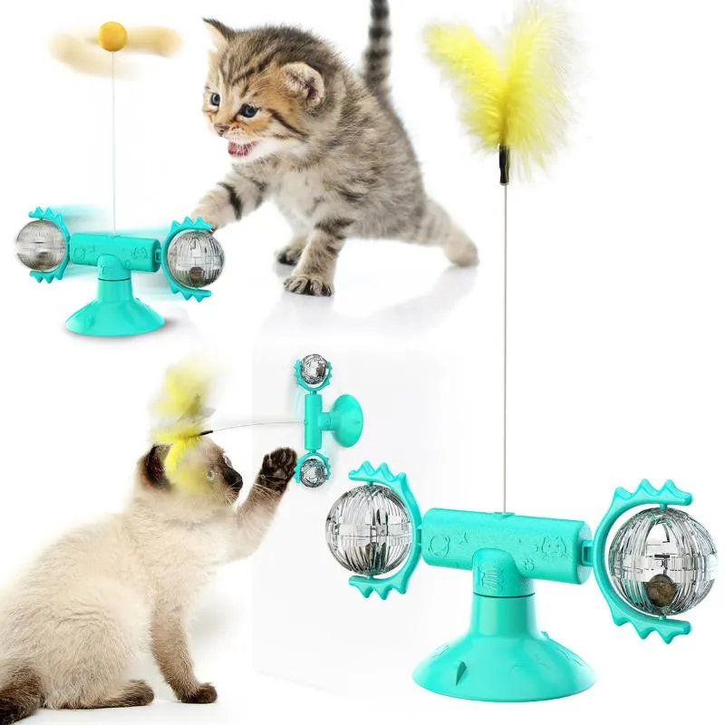 Pequenos suprimentos animais animais de estimação gato otário com brinquedo de pena windmill planeta interactive engraçado miau