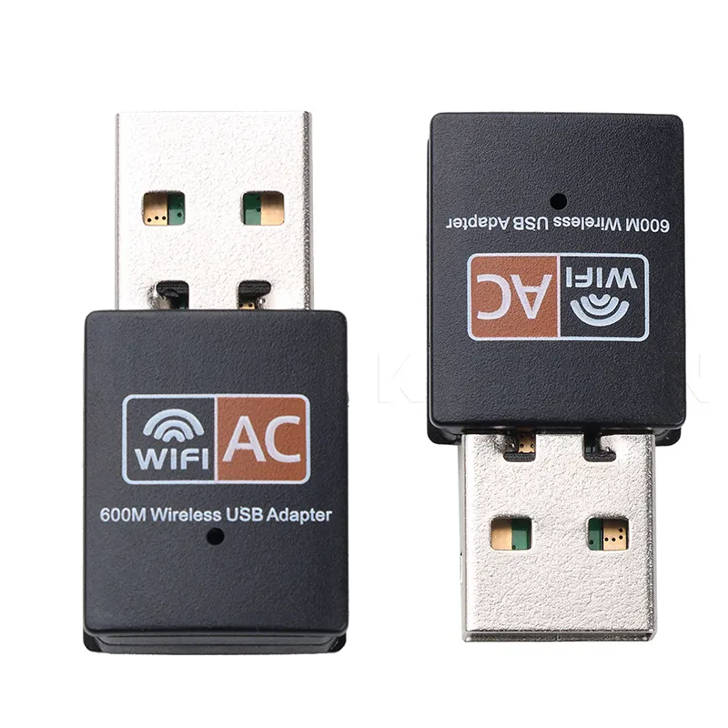 Mini USB Gadgets 2.4G 5G adaptador WiFi Transmissor 600Mbps de alta velocidade Transmissão Dual Receptor Sem Fio Wi-Fi adaptador para computador laptop