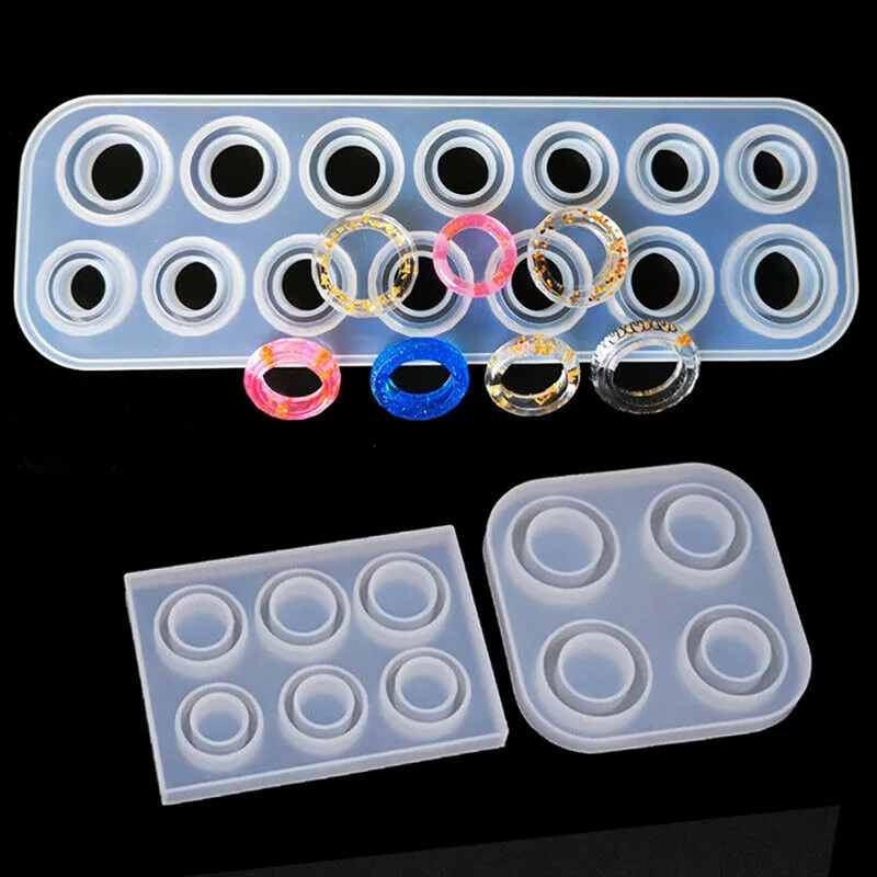 Resin Ring Mold Silicone Molds for Epoxy Resin Resin Molds with 14  Different Siz