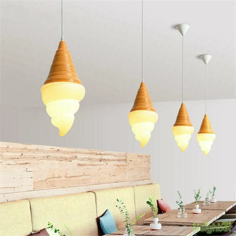 Hängande lampor kreativa glass kottar ljus suspension hängande lampa till sovrum cafe hem inredning dessert butik fixtur